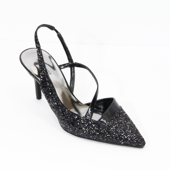 Nine West Glitter Heels sz 9.5 Black Stilettos - Picture 6 of 8